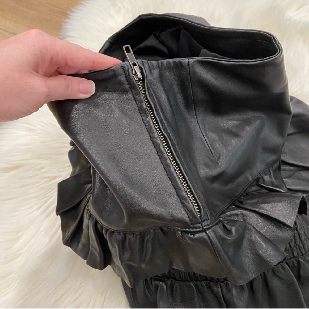 Maje Jupia Smocked Ruffled Mini Skirt Soft Lamb L… - image 8